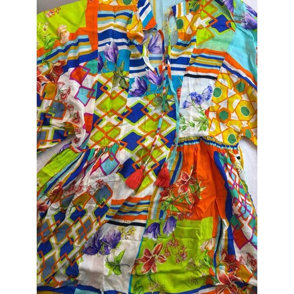 Johnny Was Mixi Short Kaftan Dress, Size XS, Boho Bohemian Shift Casual - Picture 4 of 6